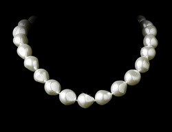 Large White Simulated Pearl Necklace