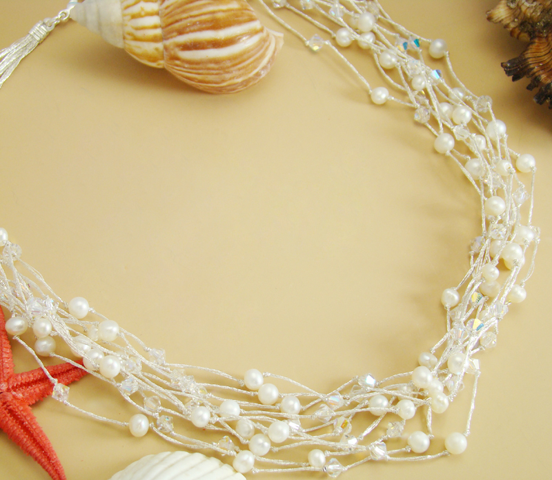 Swarovski Crystal Freshwater Pearl Necklace 